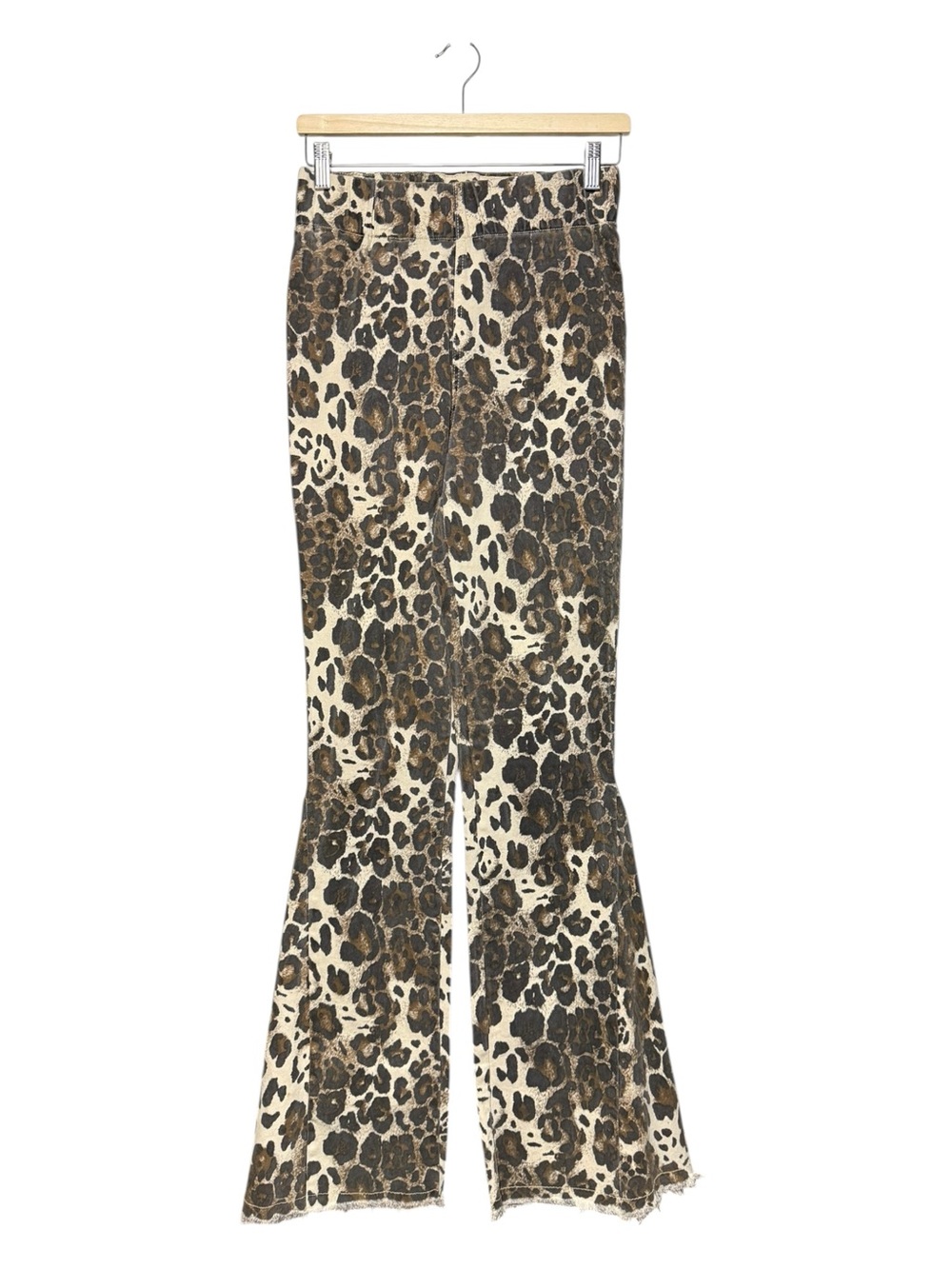 Lucky & Blessed high rise pull on super flare animal print MEDIUM